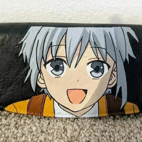 Anime Manga Graphic Wallet Clutch Black Anime Print - Picture 2 of 5
